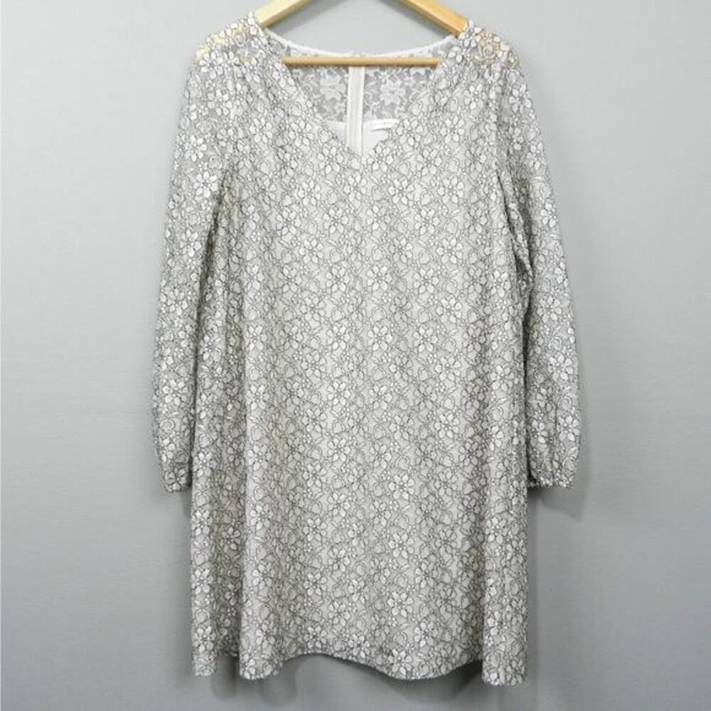 Susana Monaco Cream Long Sleeve Bishop Sweater Dress